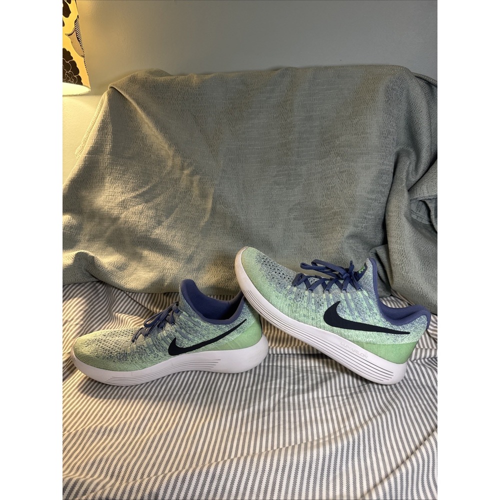 Nike Lunarepic Low Flyknit 2 Running Shoes Electro Green Blue Moon Size 9 - Picture 3 of 9